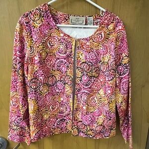LIFE STYLE PETITE Colorful Hook & Eye Closure Vibrant Cotton Womens Jacket PL